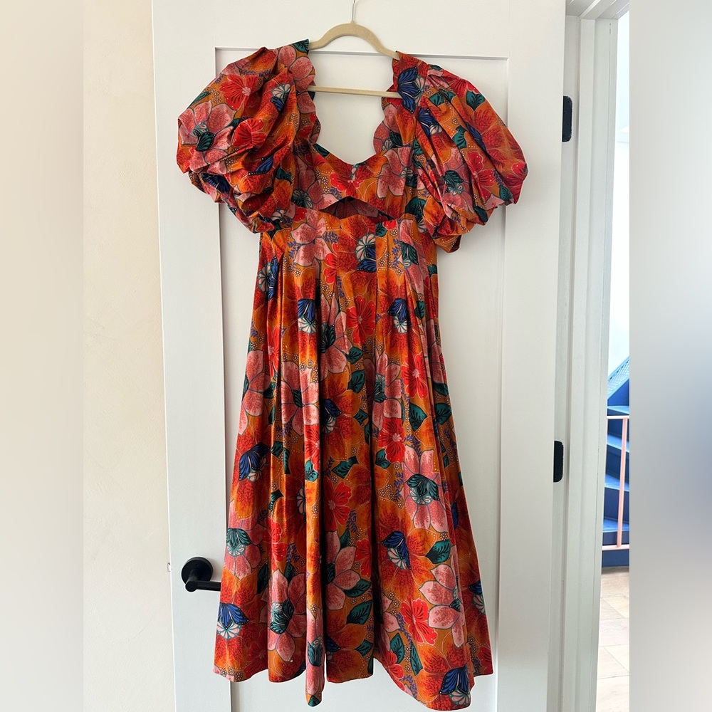 Farm Rio Marias Floral Cutout Dress